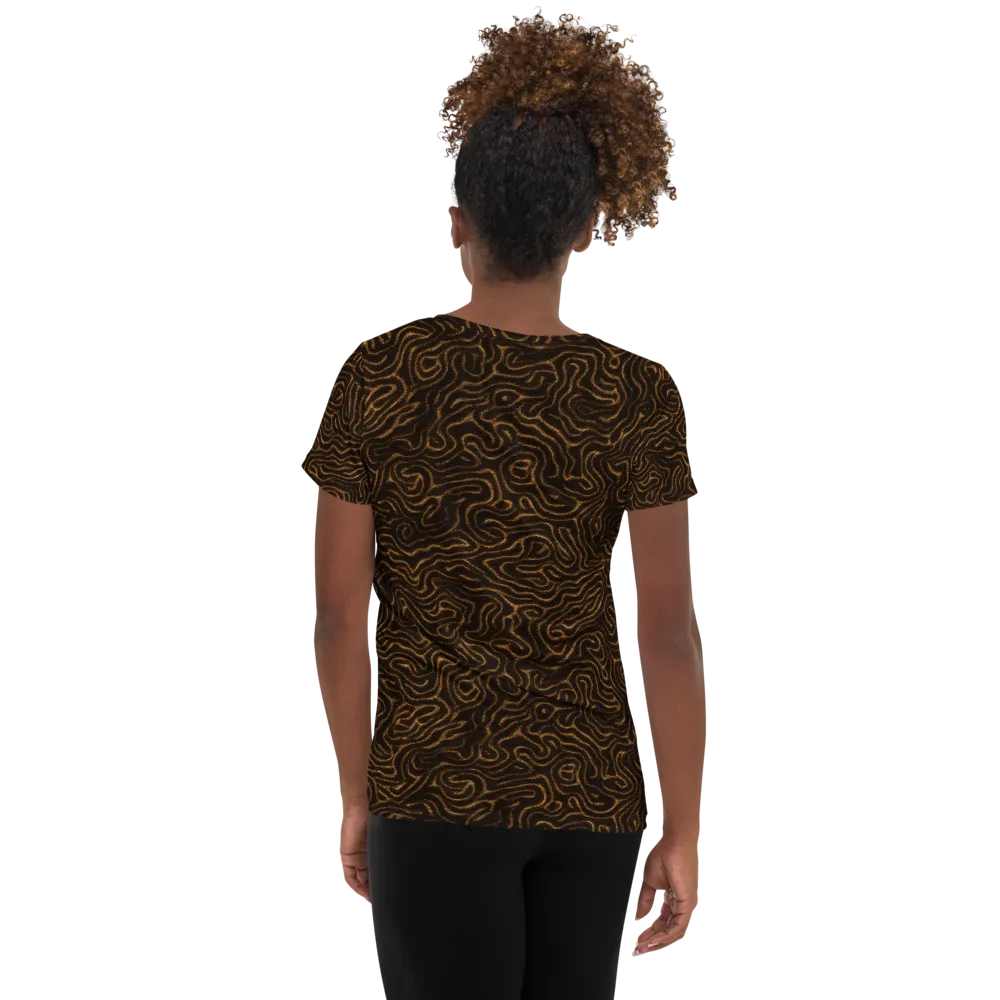 Amber Maze on Women's Athletic T-Shirt — Back