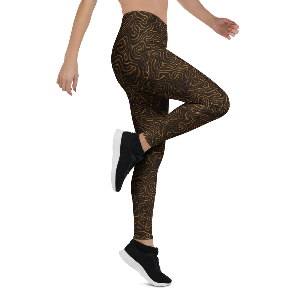 Amber Maze on Leggings — Right