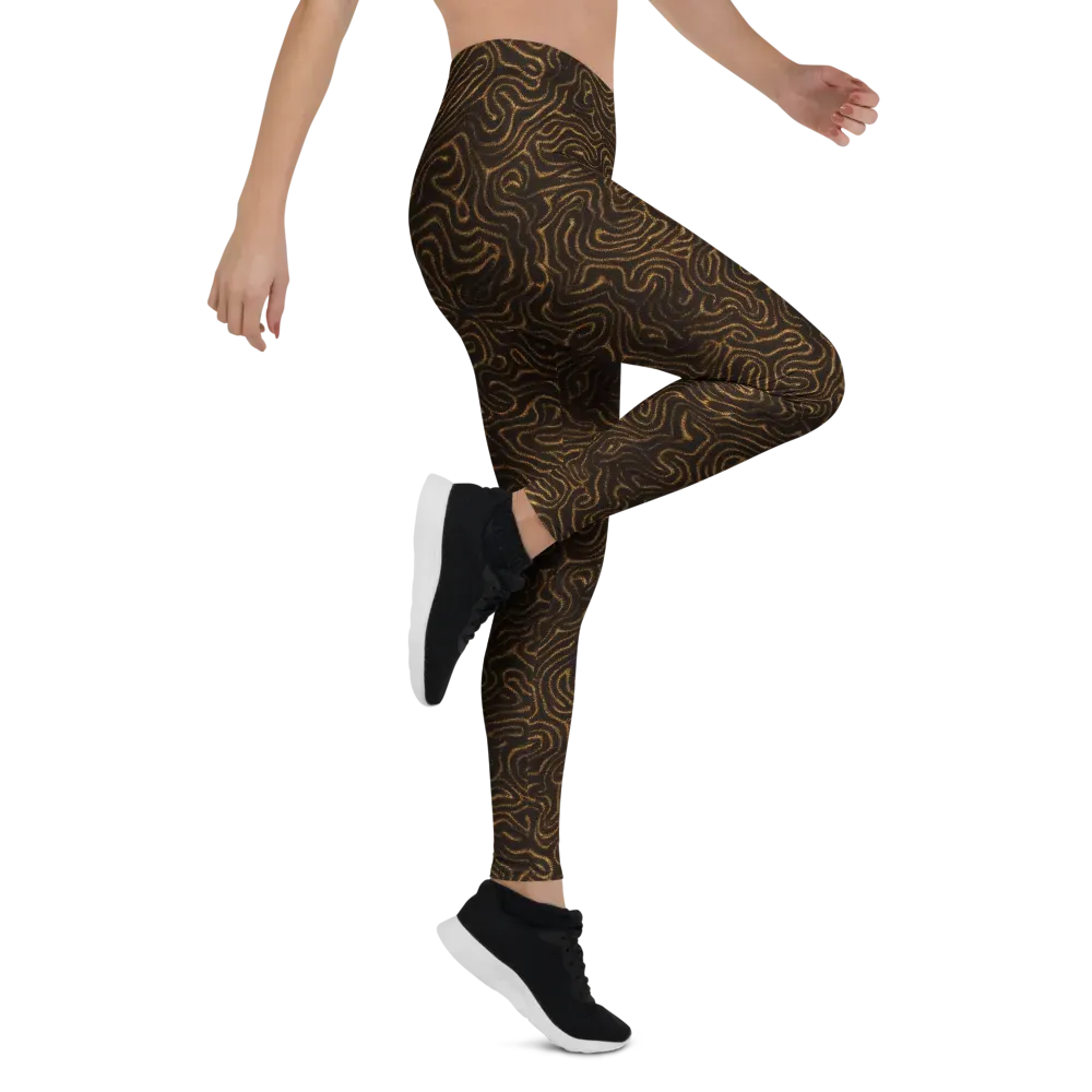 Amber Maze on Leggings — Right