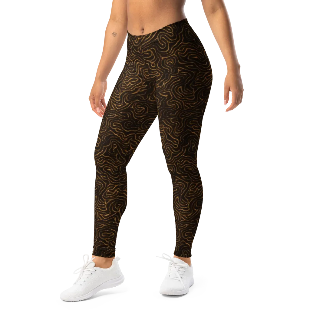 Amber Maze on Leggings — Left Front