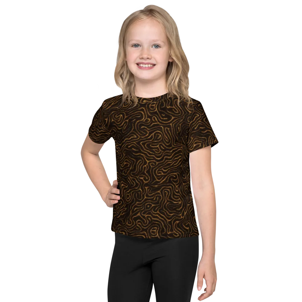Amber Maze on Kids Crew Neck T-Shirt — Front