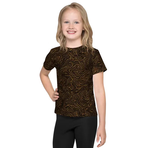 Amber Maze on a Kids Crew Neck T-Shirt