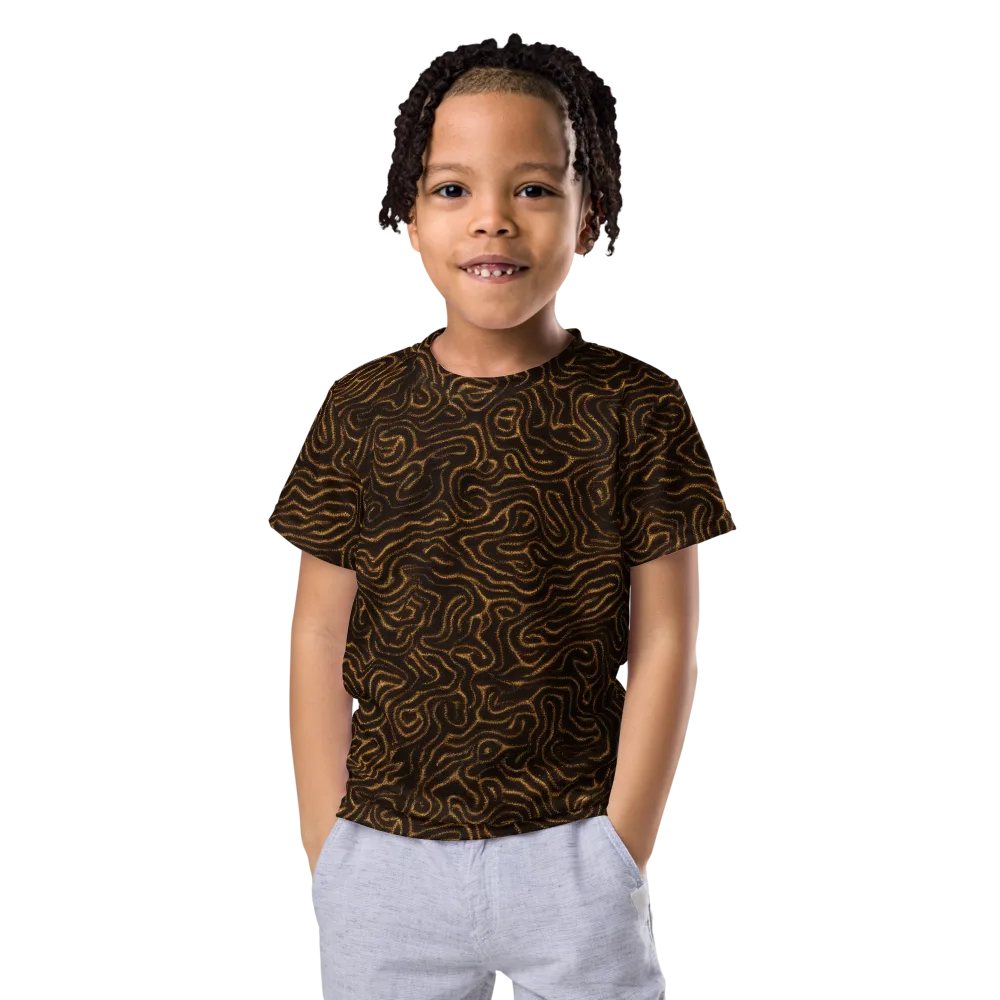 Amber Maze on Kids Crew Neck T-Shirt — Front