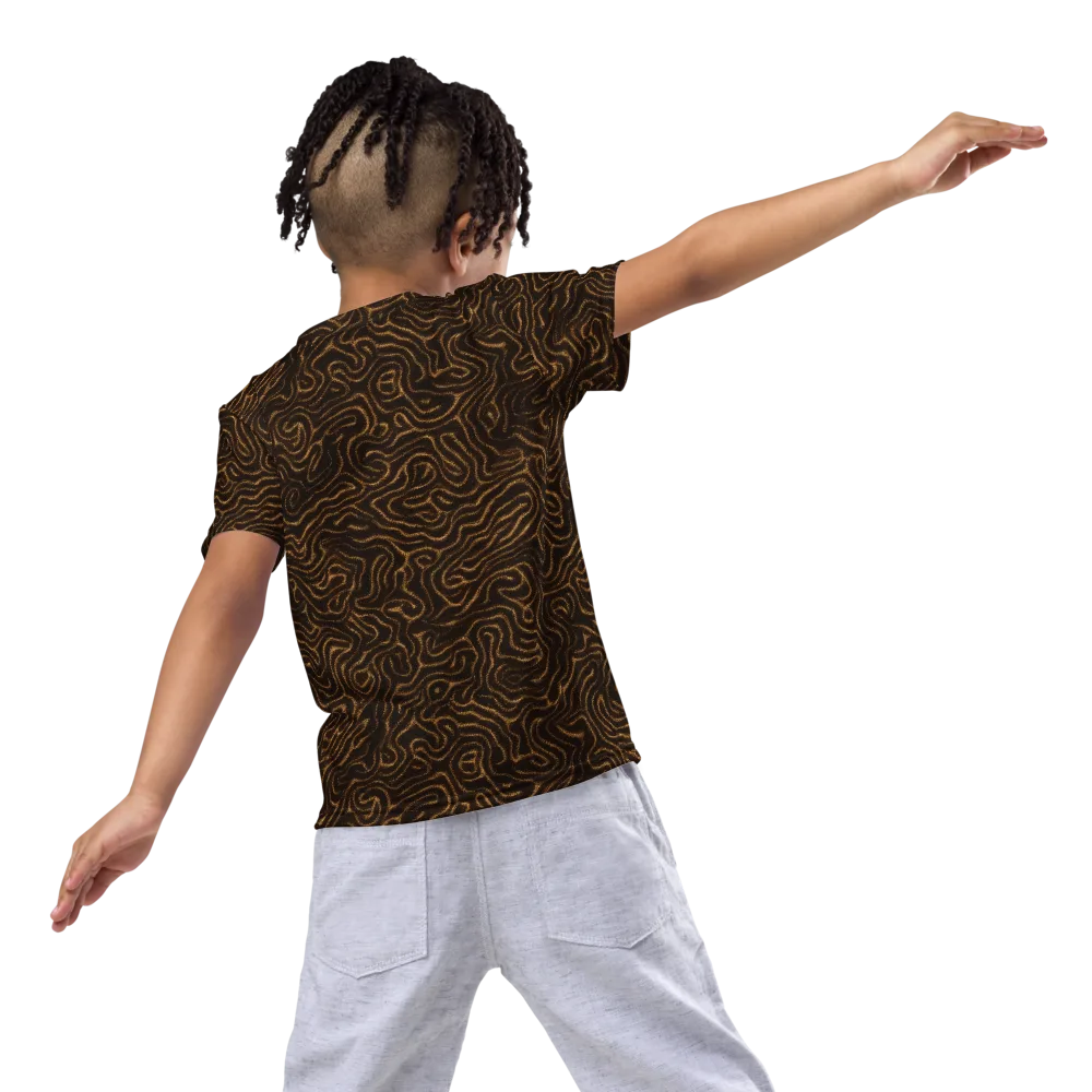 Amber Maze on Kids Crew Neck T-Shirt — Back