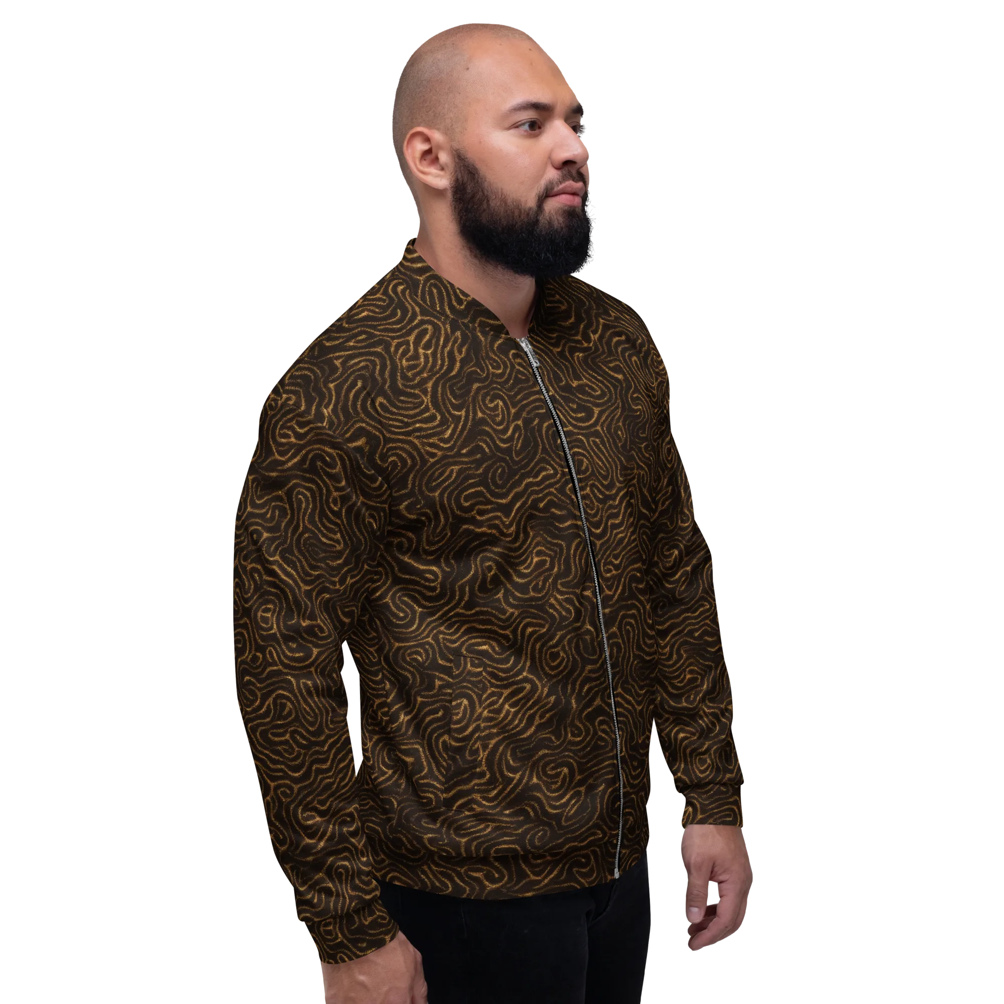 Amber Maze on Bomber Jacket — Right