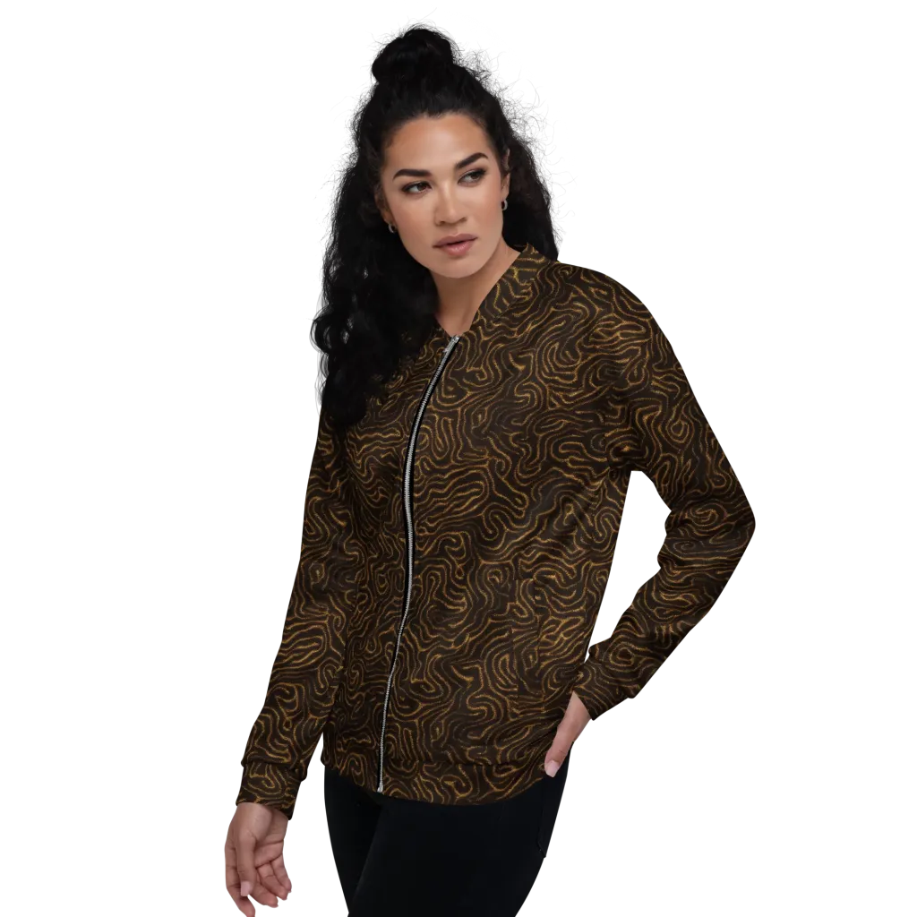 Amber Maze on Bomber Jacket — Left