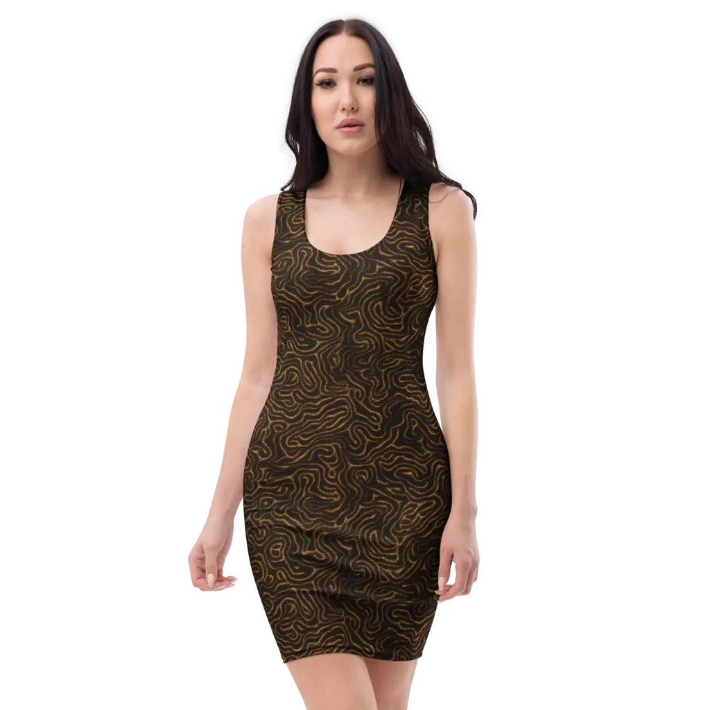 Amber Maze on Bodycon Dress — Front