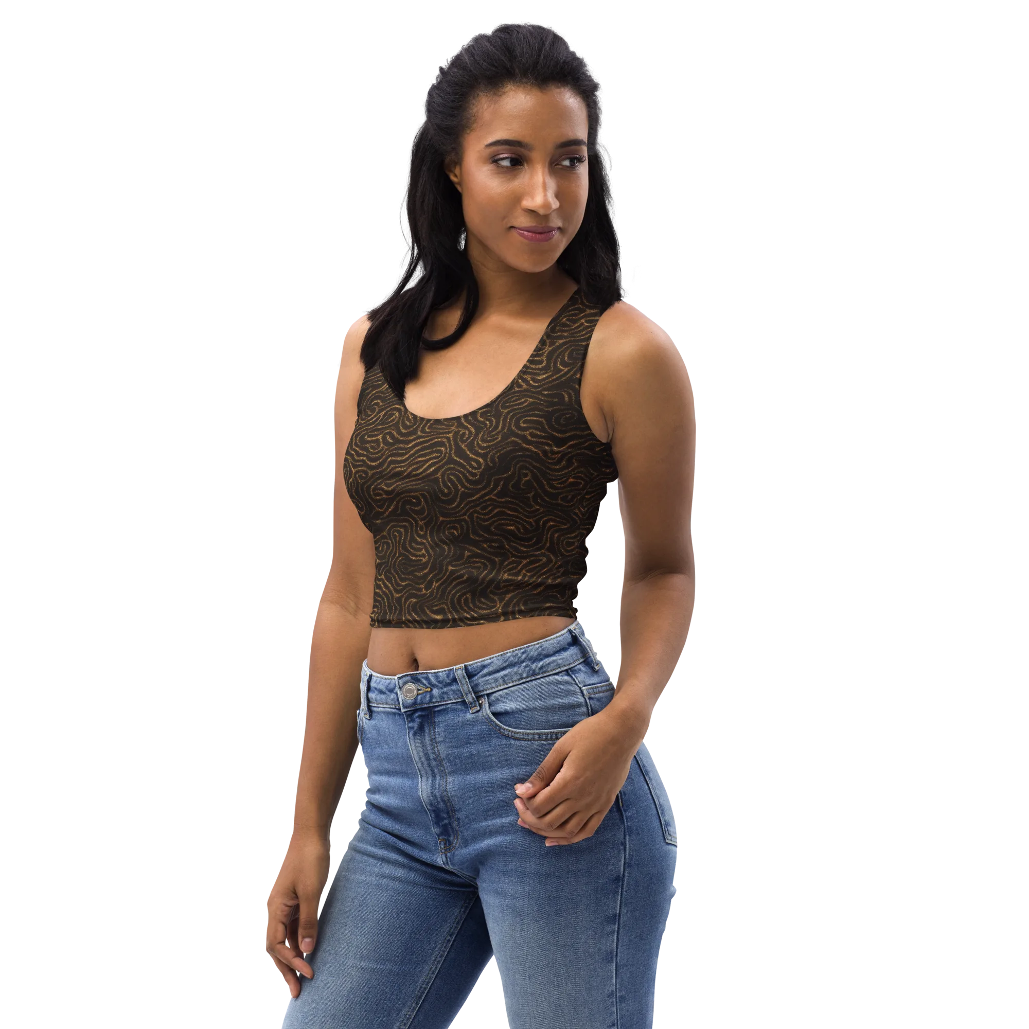 Amber Maze on Crop Top — Left Front