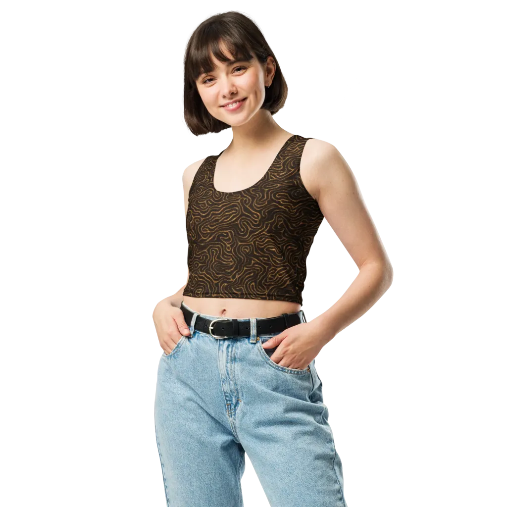 Amber Maze on Crop Top — Front