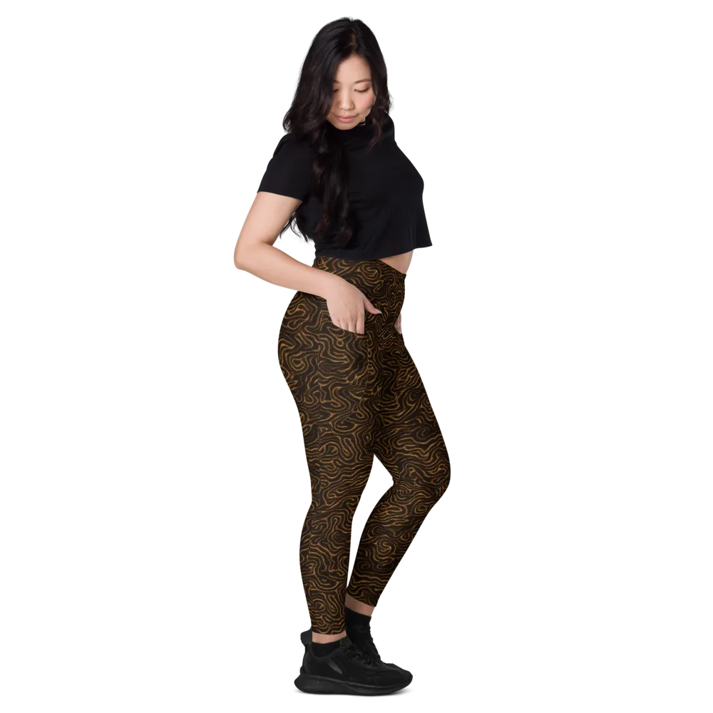 Amber Maze on Leggings with Pockets — Right