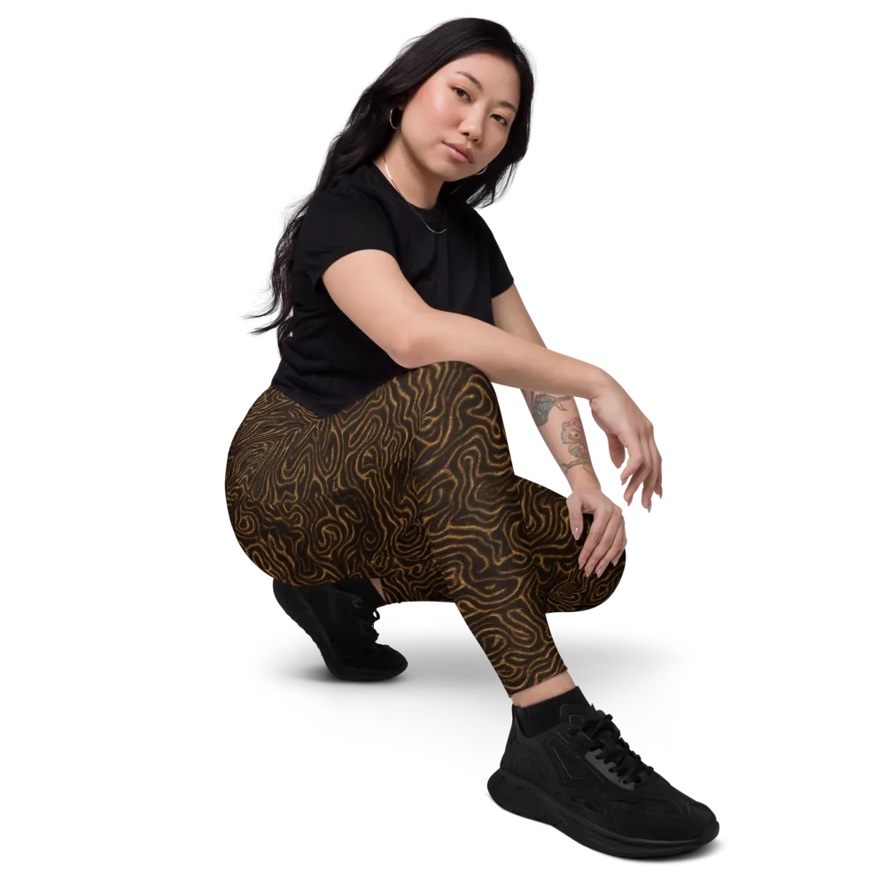 Amber Maze on Leggings with Pockets — Right Front
