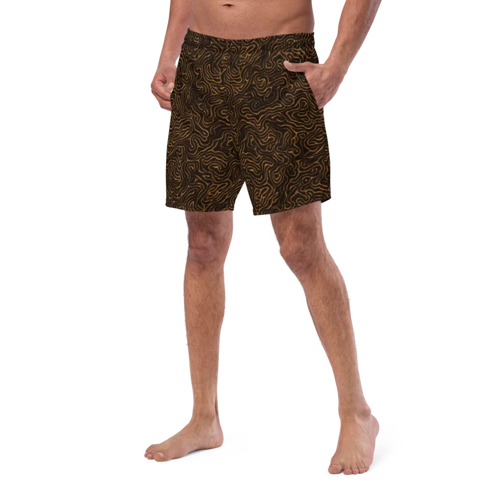 Amber Maze on Swim Trunks — Left Front