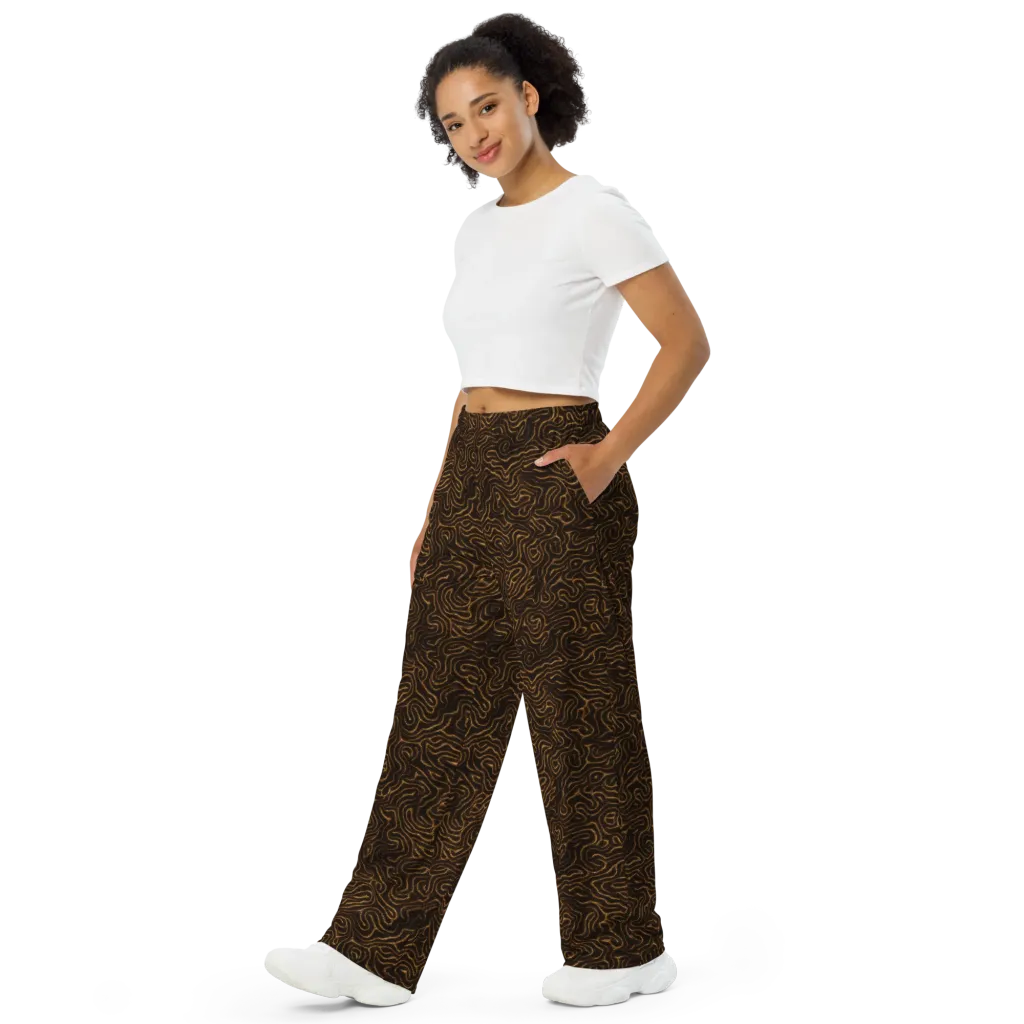 Amber Maze on Wide-Leg Pants — Left Front