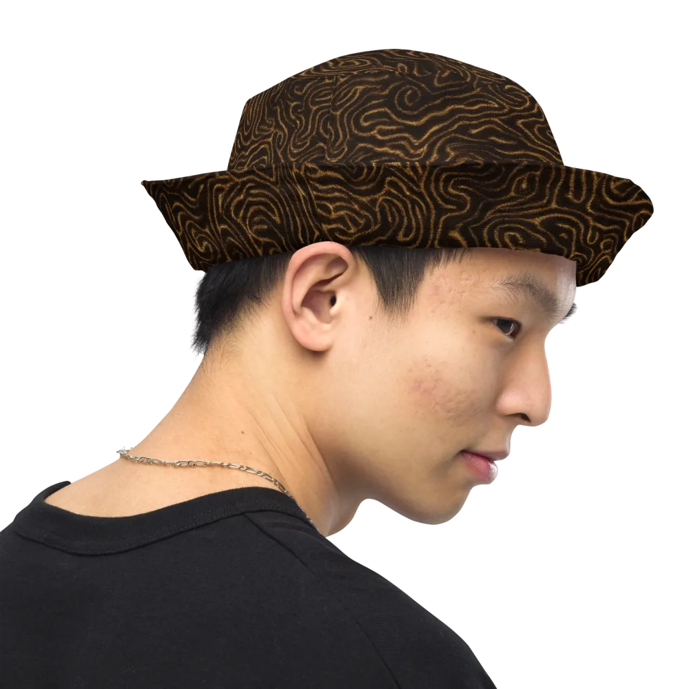 Amber Maze on Reversible Bucket Hat — Right Outside