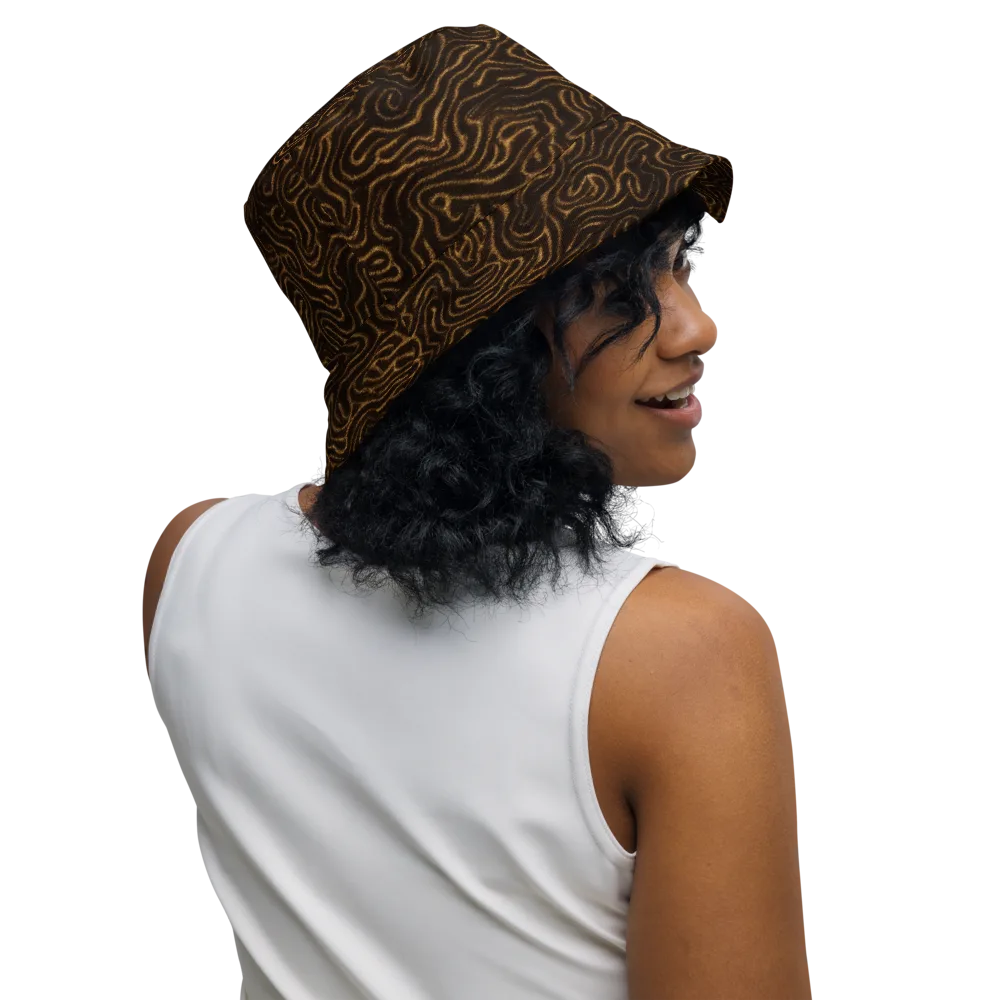 Amber Maze on Reversible Bucket Hat — Right Outside