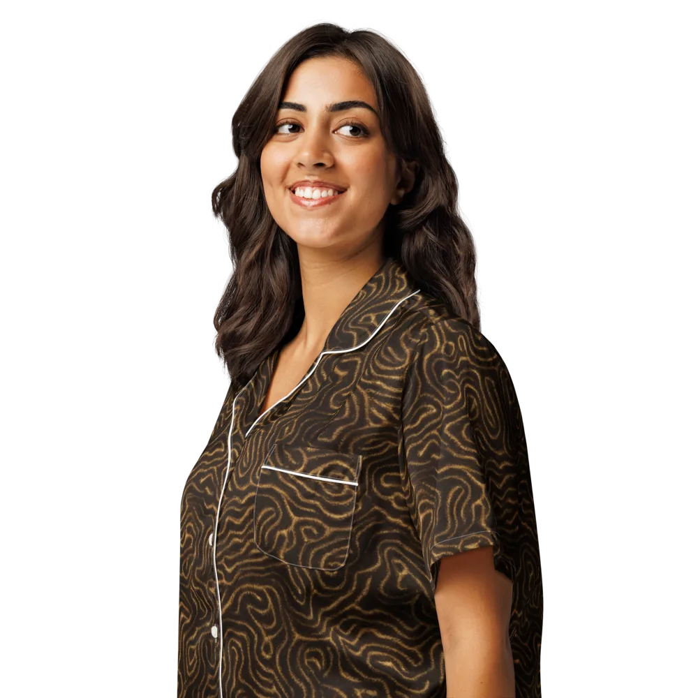 Amber Maze on Women's Short Sleeve Pajama Top — Left Front