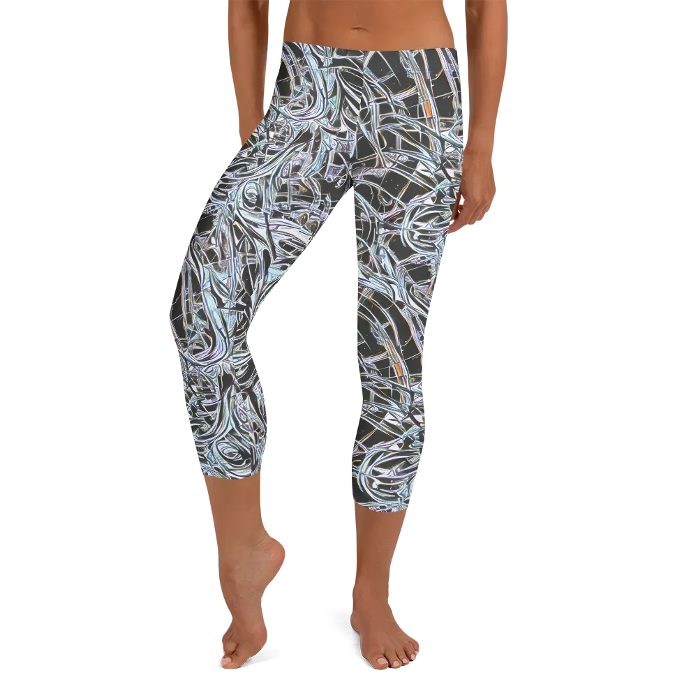 Chrome Tangle on Capri Leggings — Front