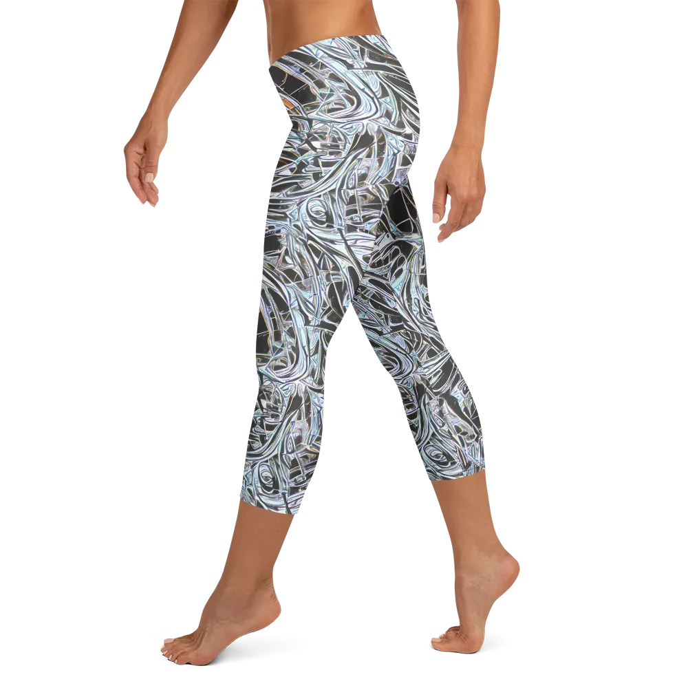 Chrome Tangle on Capri Leggings — Left