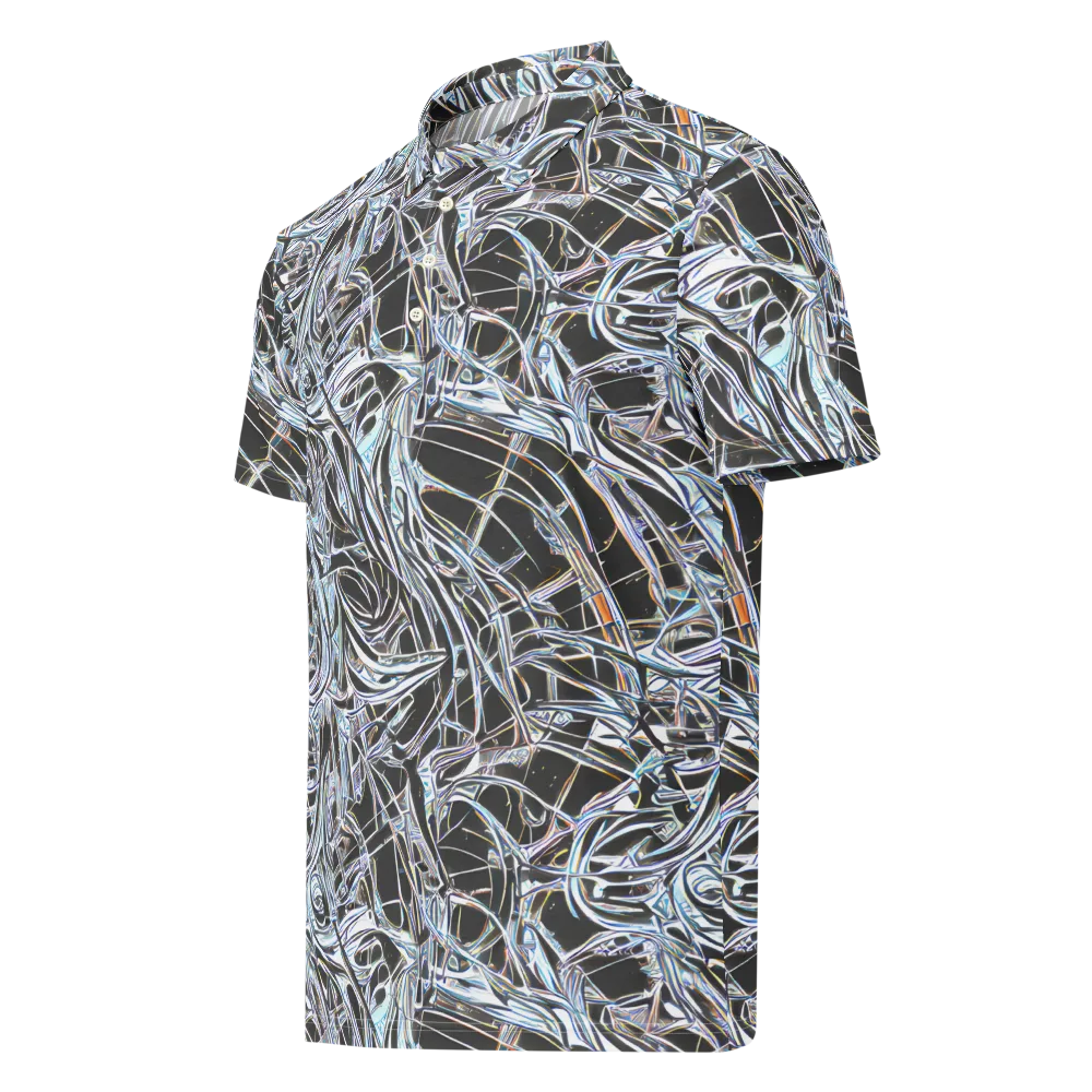 Chrome Tangle on Men's Slim Fit Polo Shirt — Left Front
