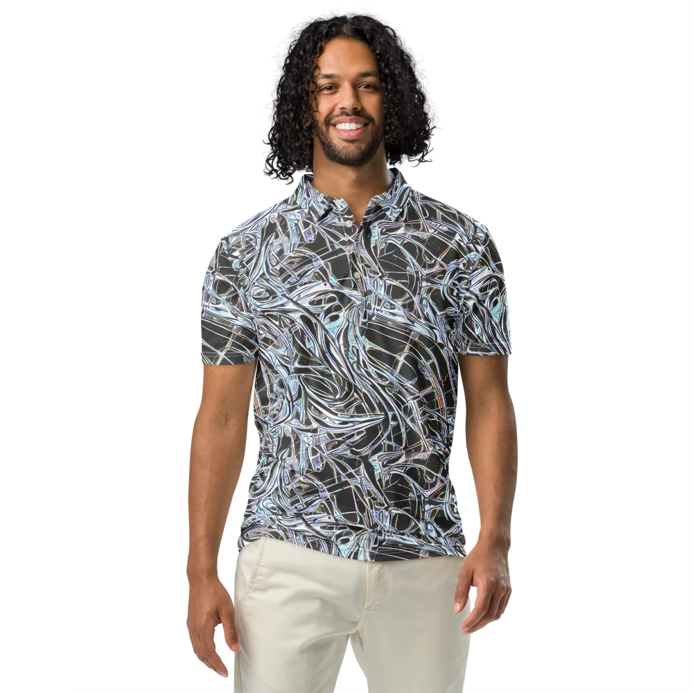 Chrome Tangle on Men's Slim Fit Polo Shirt — Front