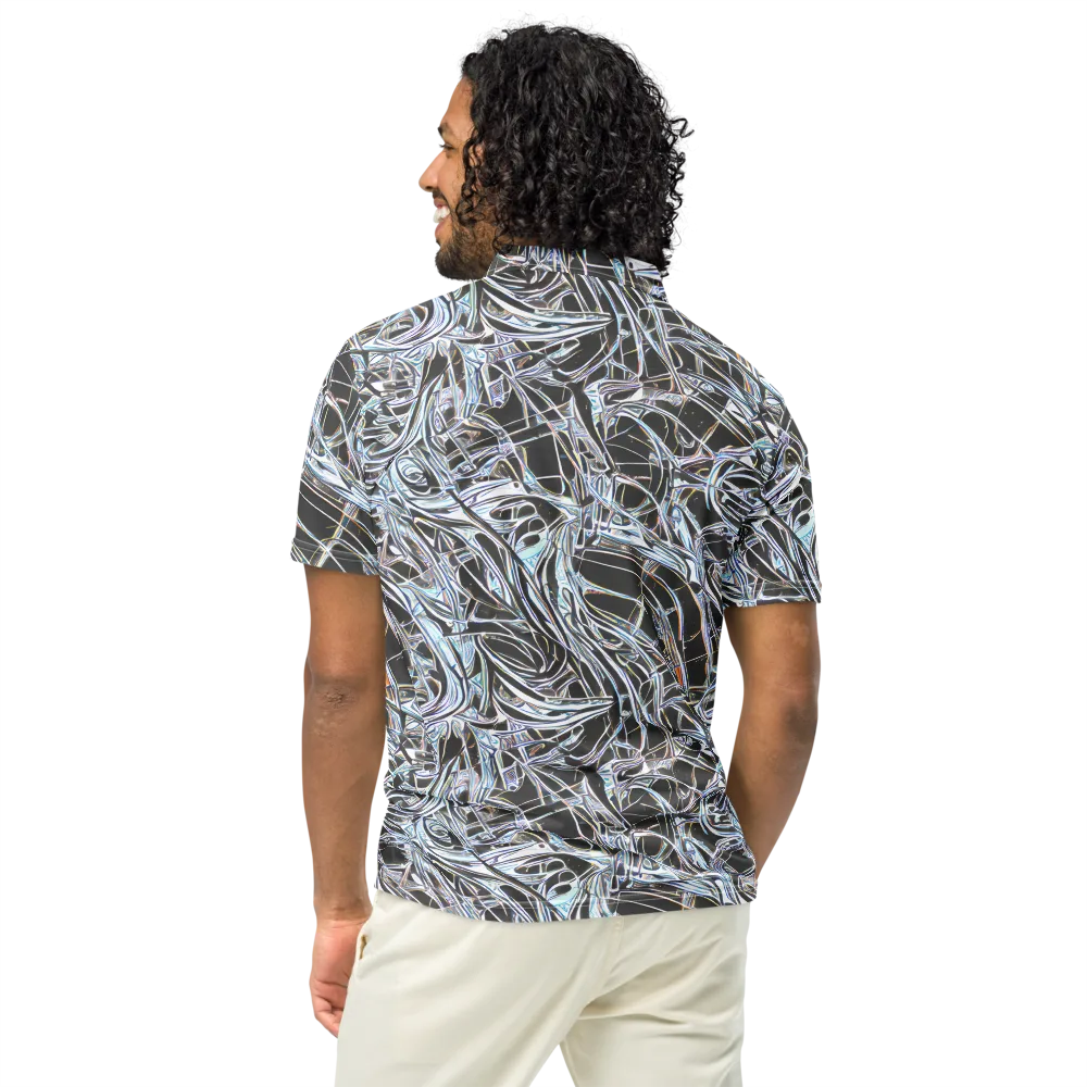Chrome Tangle on Men's Slim Fit Polo Shirt — Back