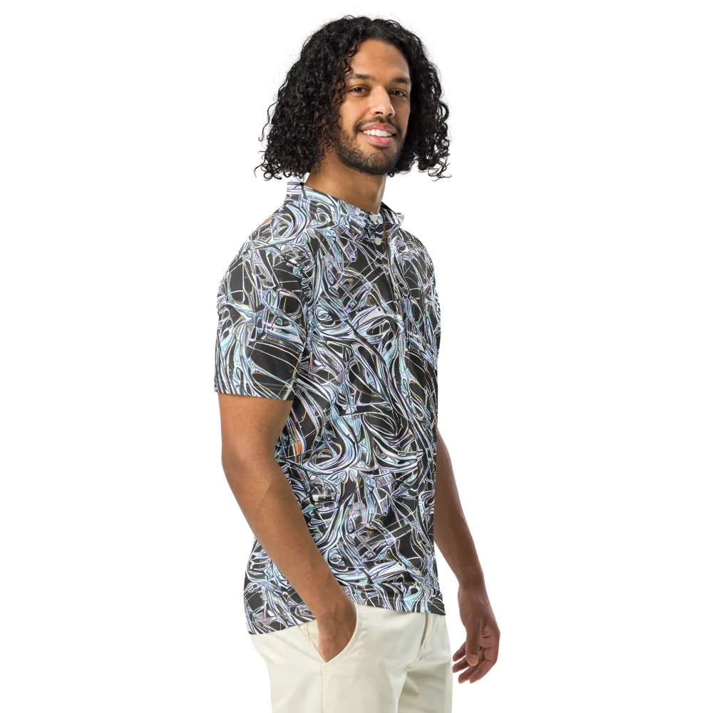 Chrome Tangle on Men's Slim Fit Polo Shirt — Right Front