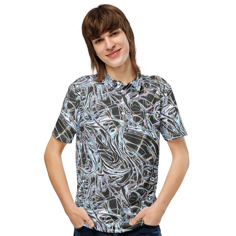 Chrome Tangle on Men's Slim Fit Polo Shirt — Front