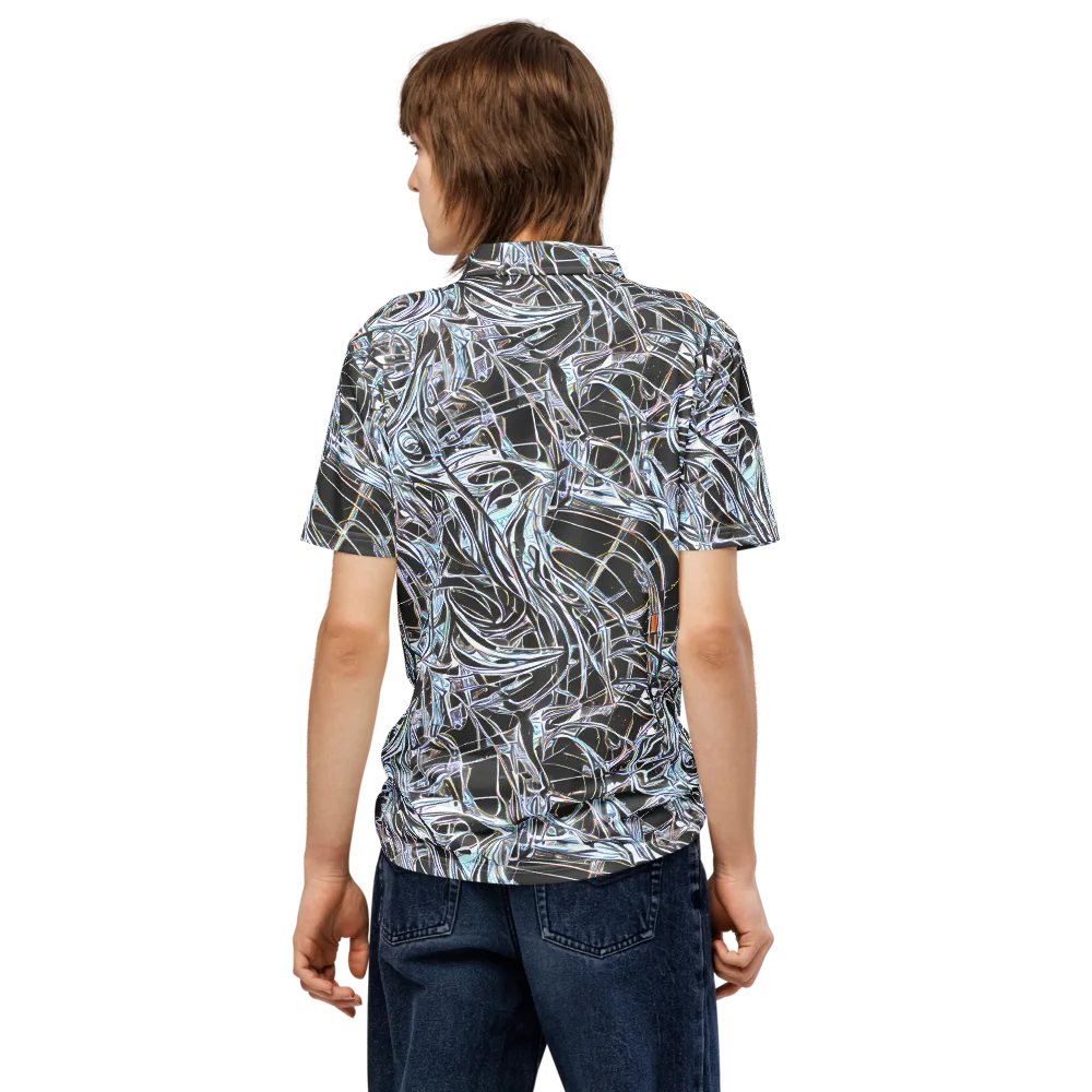 Chrome Tangle on Men's Slim Fit Polo Shirt — Back