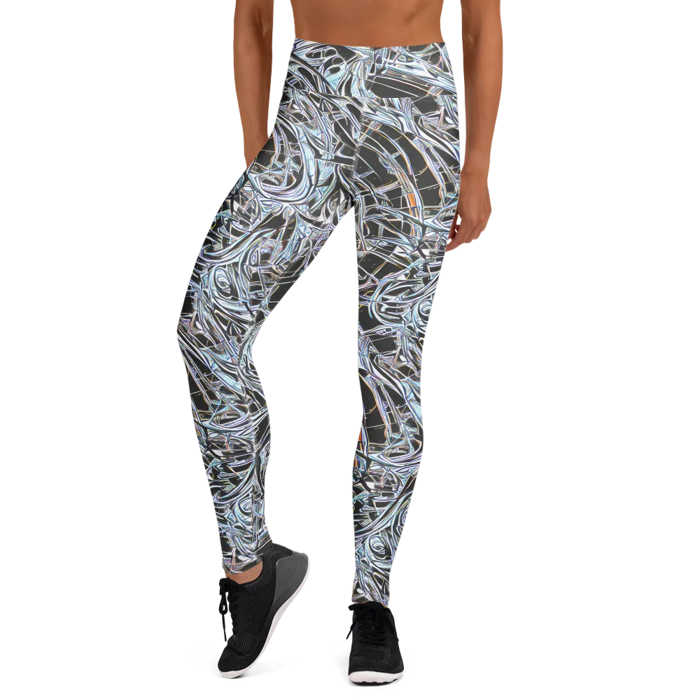Chrome Tangle on Yoga Leggings — Front