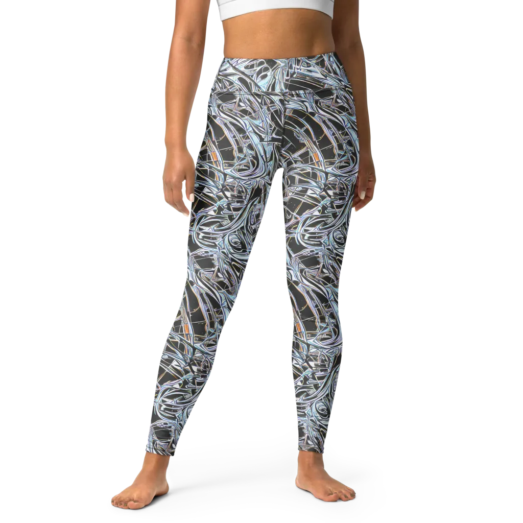 Chrome Tangle on Yoga Leggings — Front
