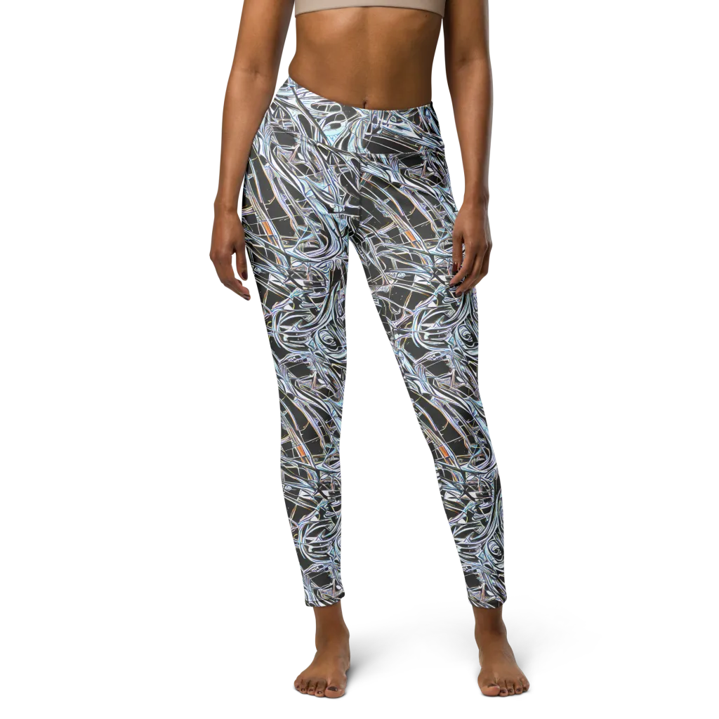 Chrome Tangle on Yoga Leggings — Front