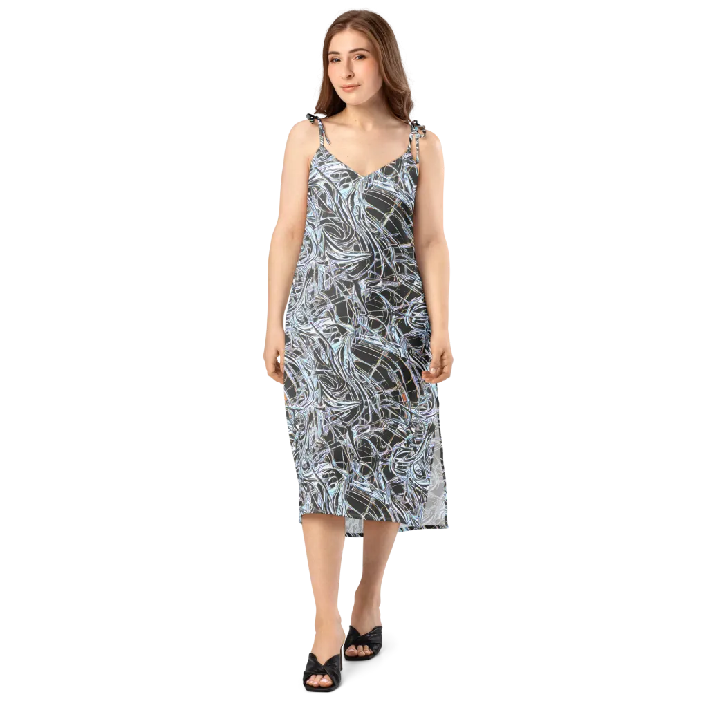 Chrome Tangle on Slip Dress — Front