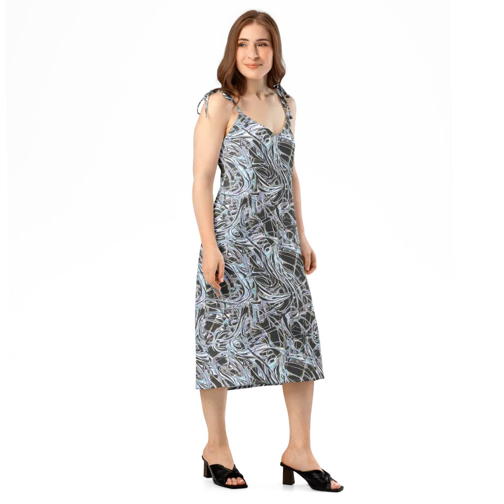 Chrome Tangle on Slip Dress — Right Front