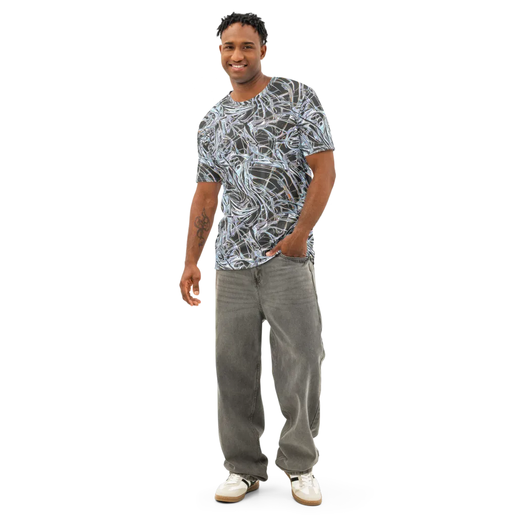 Chrome Tangle on Men's Cotton Crew Neck T-Shirt — Front