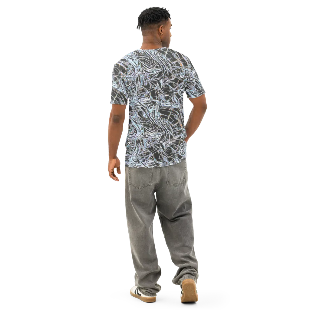 Chrome Tangle on Men's Cotton Crew Neck T-Shirt — Back