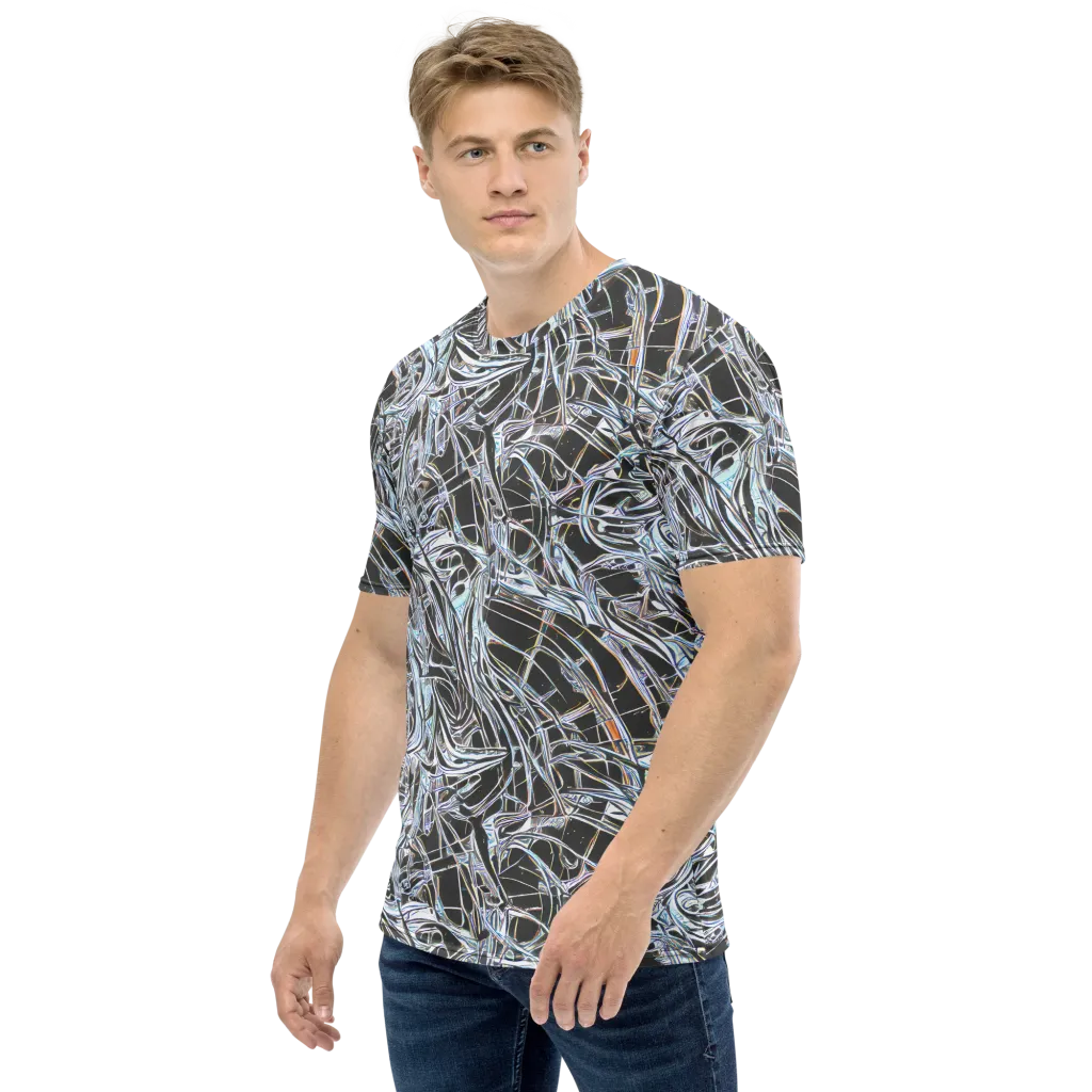 Chrome Tangle on Men's Crew Neck T-Shirt — Left