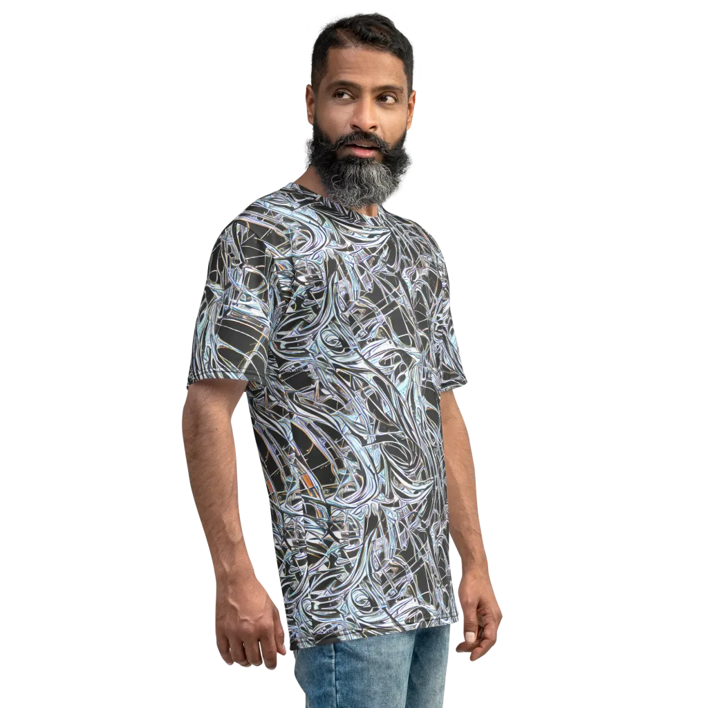 Chrome Tangle on Men's Crew Neck T-Shirt — Right