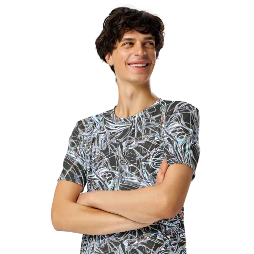 Chrome Tangle on a Men's Crew Neck T-Shirt