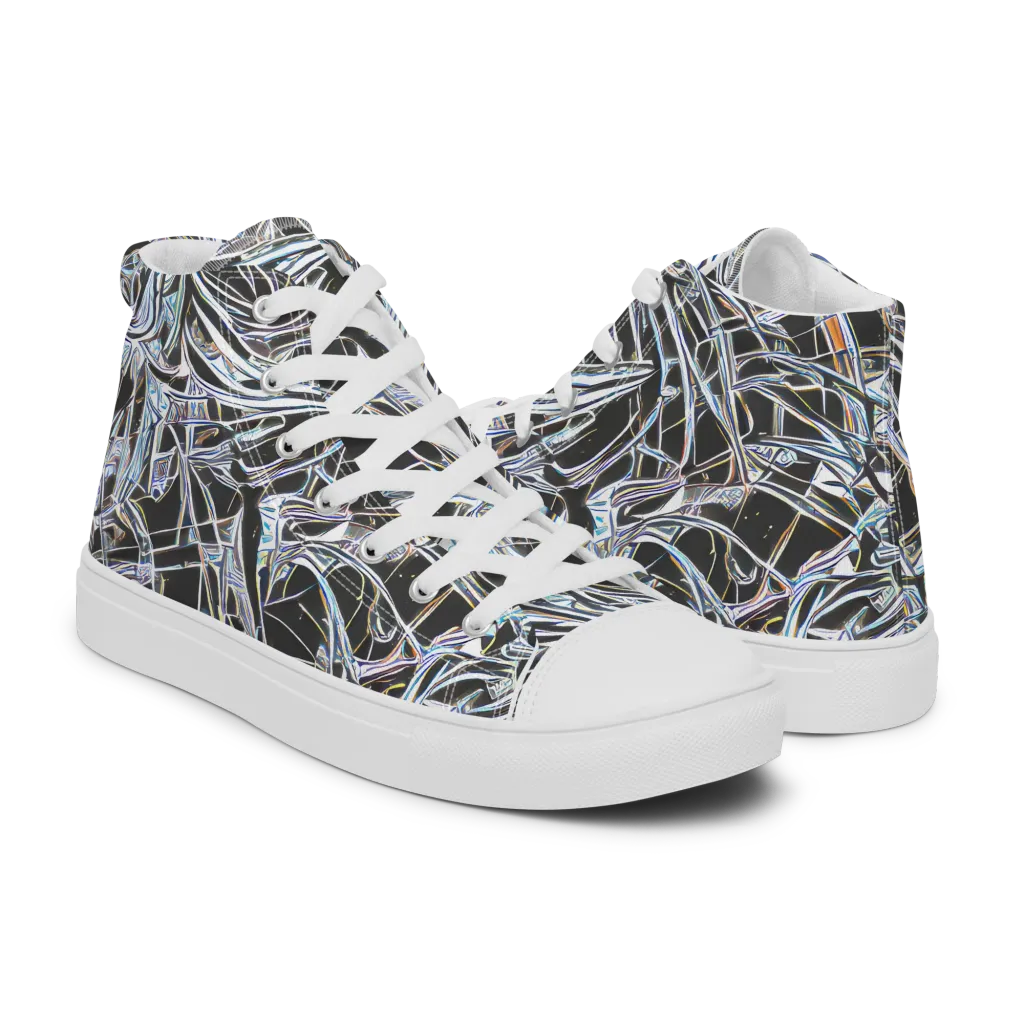 Chrome Tangle on Men's High Top Canvas Shoes — Right