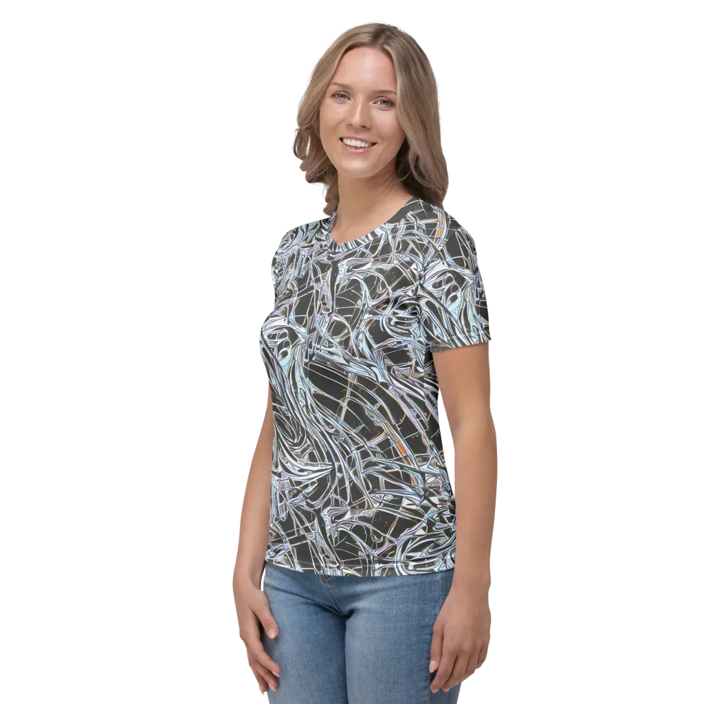 Chrome Tangle on Women's Crew Neck T-Shirt — Left