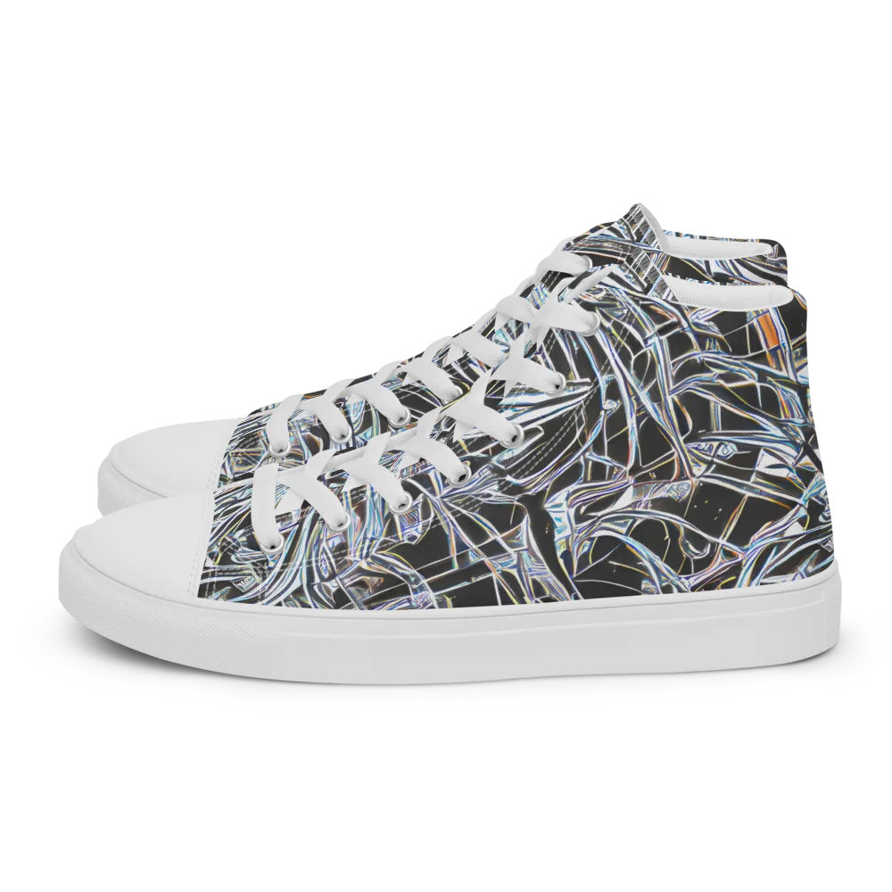 Chrome Tangle on Women's High Top Canvas Shoes — Left