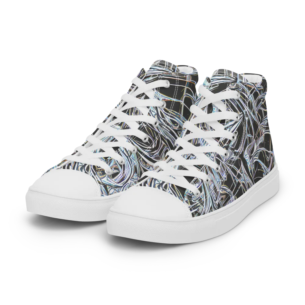 Chrome Tangle on Women's High Top Canvas Shoes — Left Front