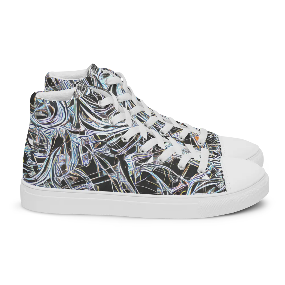 Chrome Tangle on Women's High Top Canvas Shoes — Right
