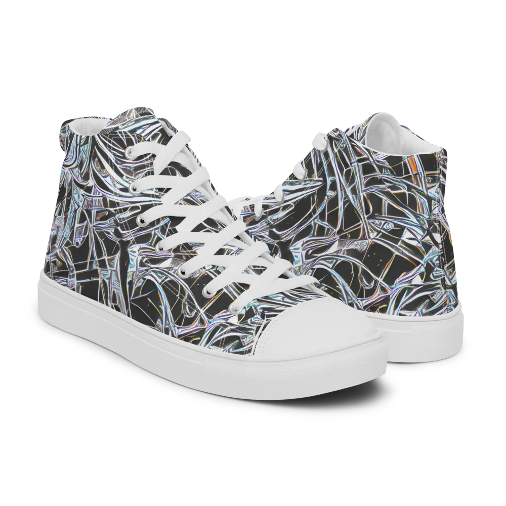 Chrome Tangle on Women's High Top Canvas Shoes — Right
