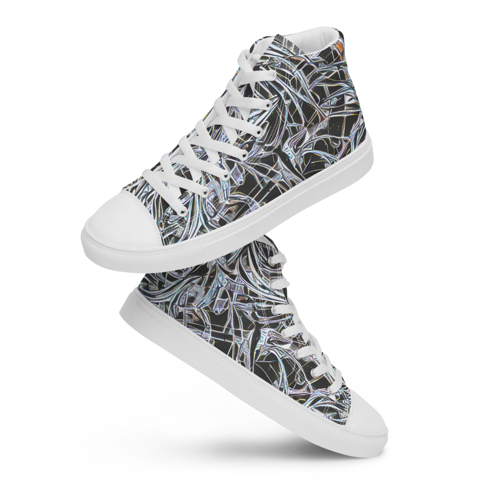 Chrome Tangle on Women's High Top Canvas Shoes — Front
