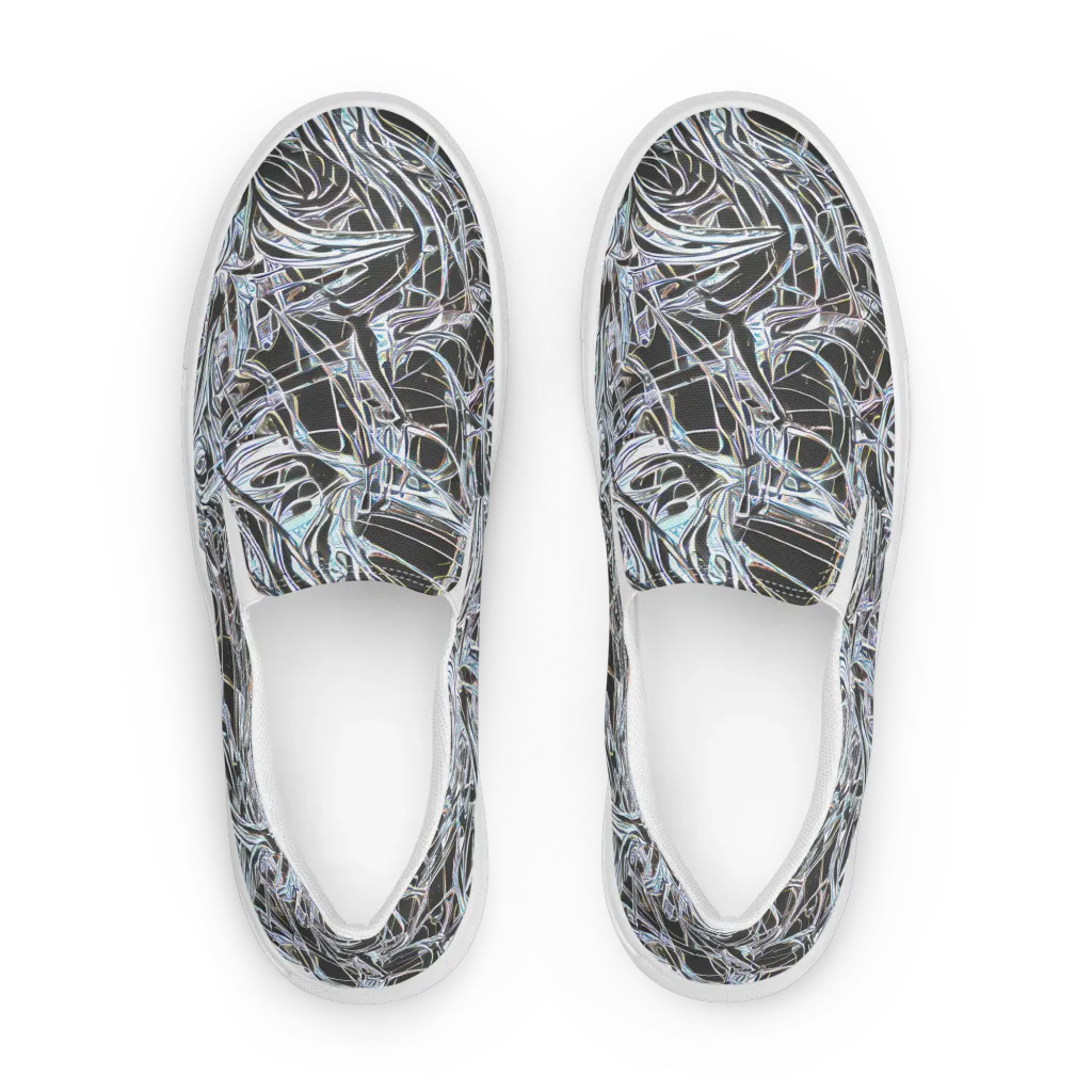 Chrome Tangle on Men's Slip-On Canvas Shoes — Front