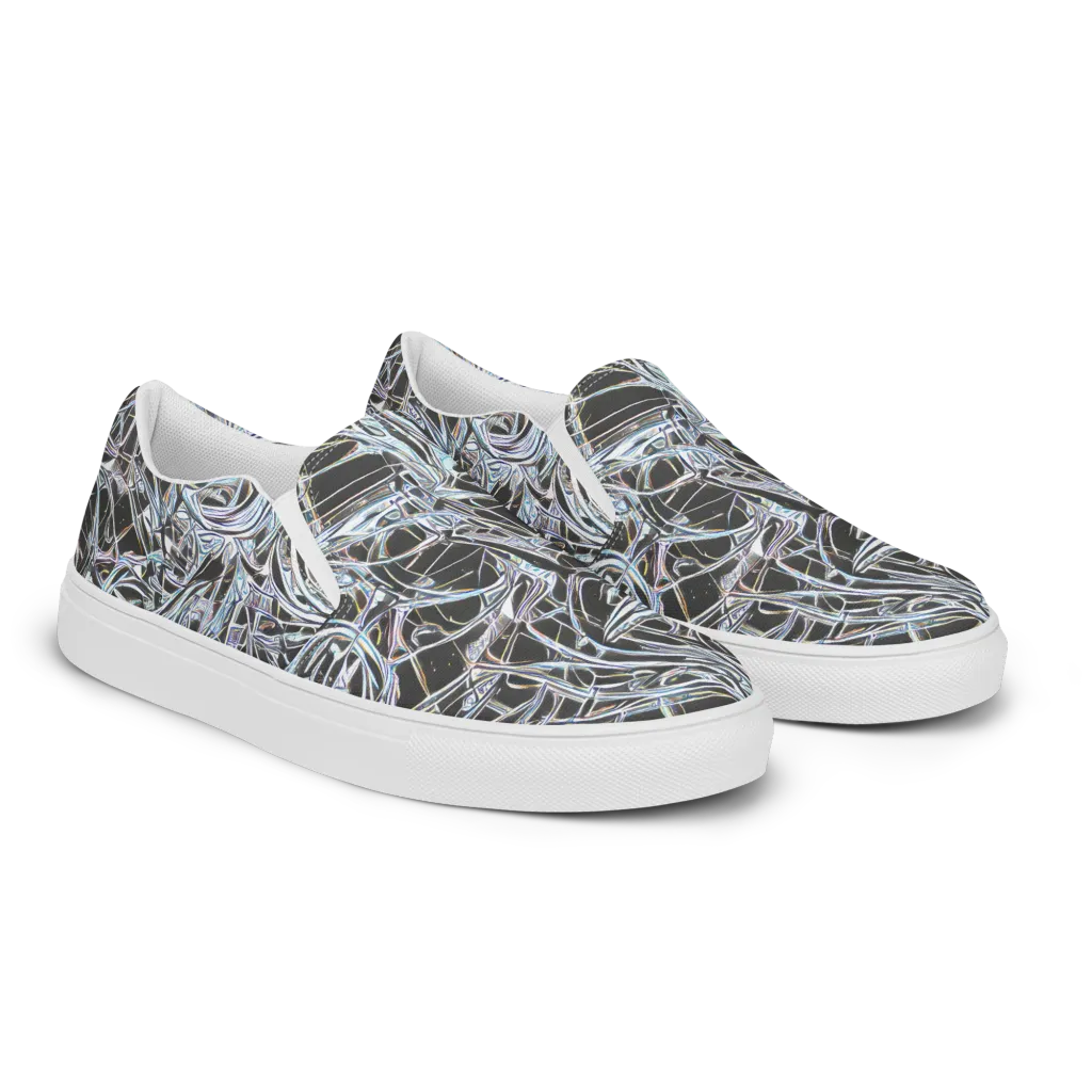 Chrome Tangle on Men's Slip-On Canvas Shoes — Right Front