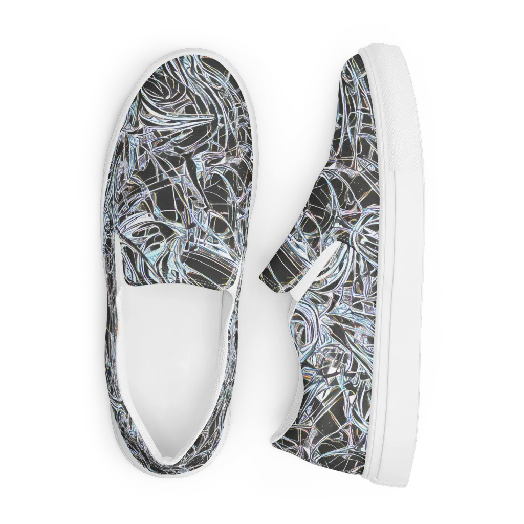 Chrome Tangle on Men's Slip-On Canvas Shoes — Front