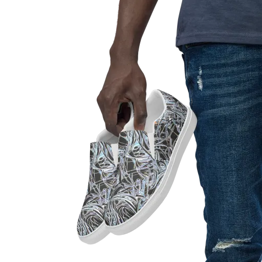 Chrome Tangle on a Men's Slip-On Canvas Shoes
