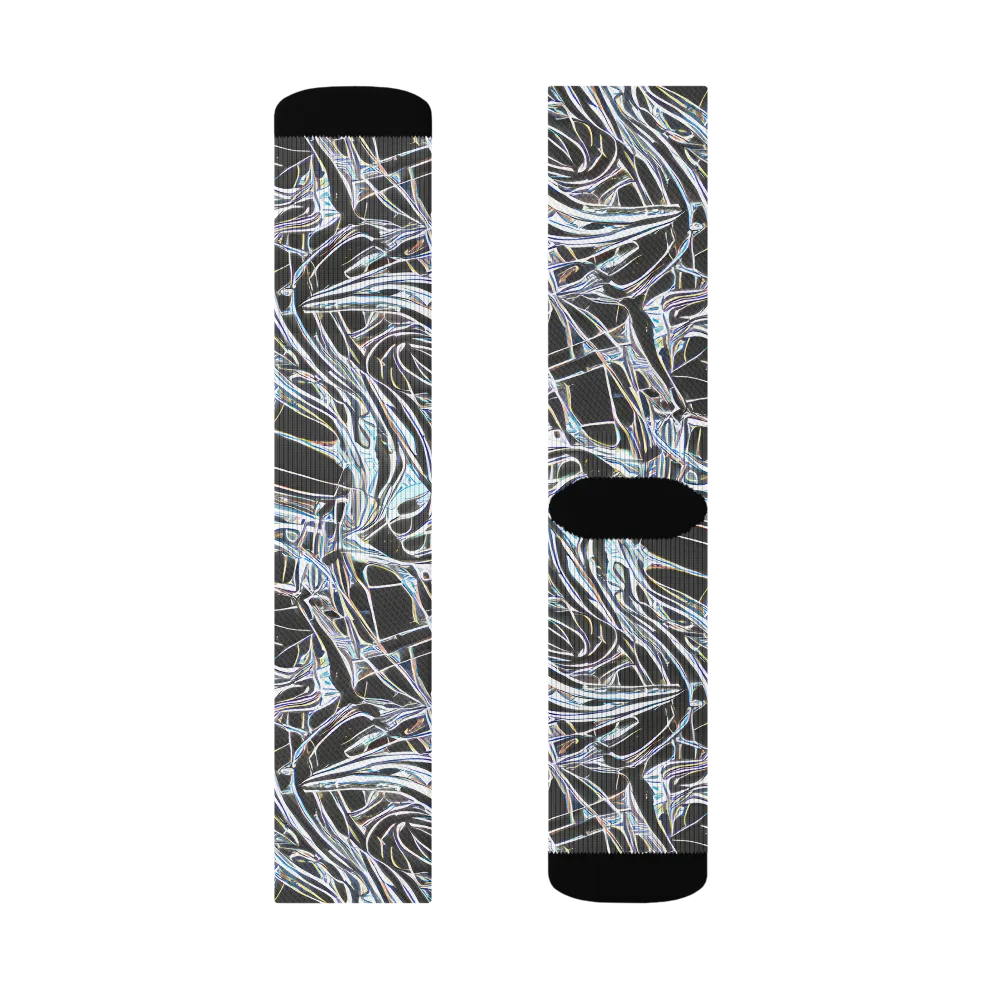 Chrome Tangle on Socks — Left Sock